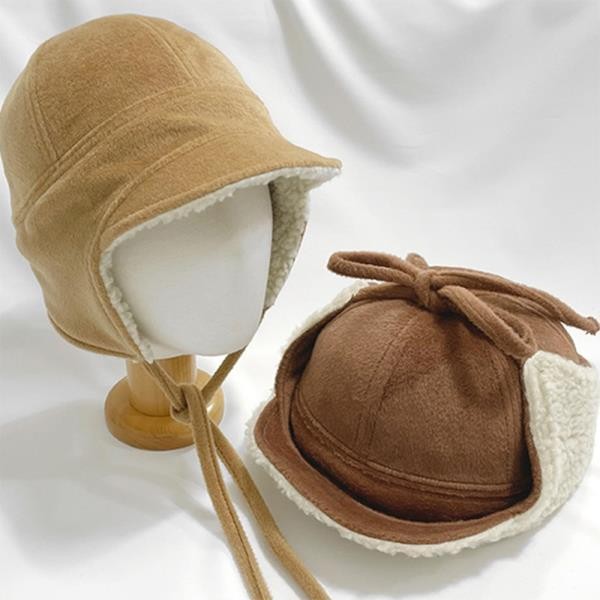 여자 스웨이드 세무 뽀글이 덤블 귀마개 모자